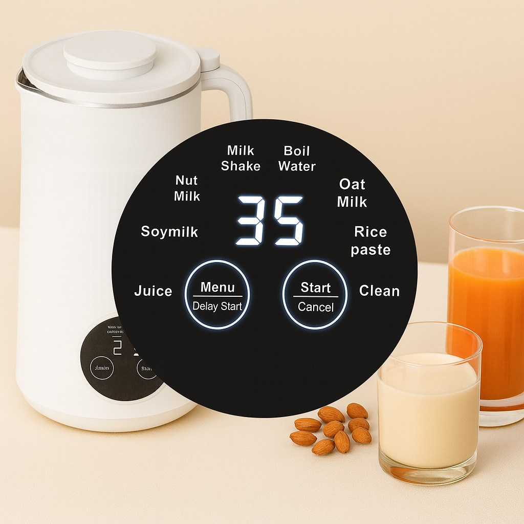 HealthyPour™ Nut Milk Maker Machine, 8in1 Soy Milk Maker for Homemade Milkshake/Almond/Oat/Rice, 10 Blades Automatic Electric Blender Machine With Delay Start/Boil Water/Self Clean, Easy to Use