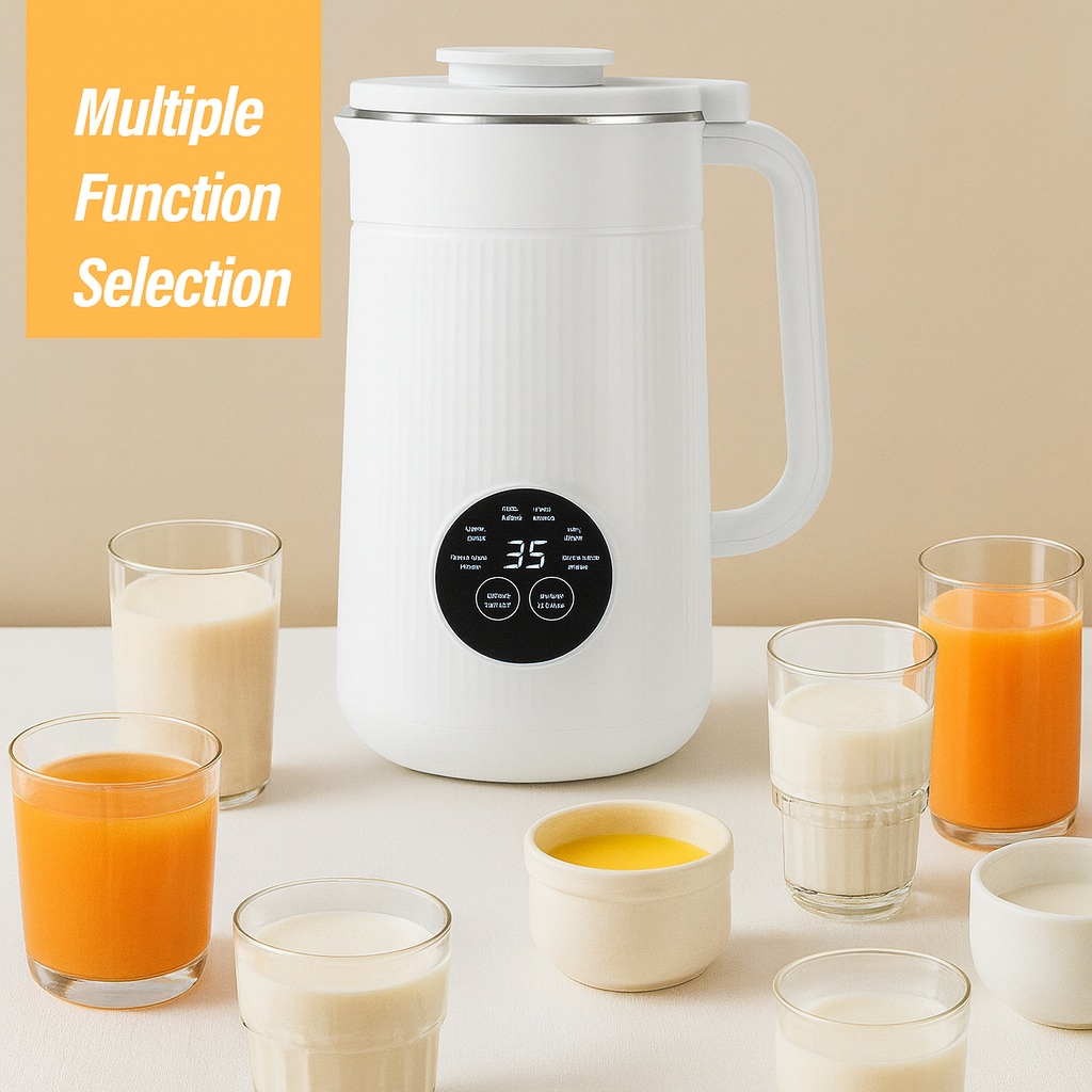 HealthyPour™ Nut Milk Maker Machine, 8in1 Soy Milk Maker for Homemade Milkshake/Almond/Oat/Rice, 10 Blades Automatic Electric Blender Machine With Delay Start/Boil Water/Self Clean, Easy to Use