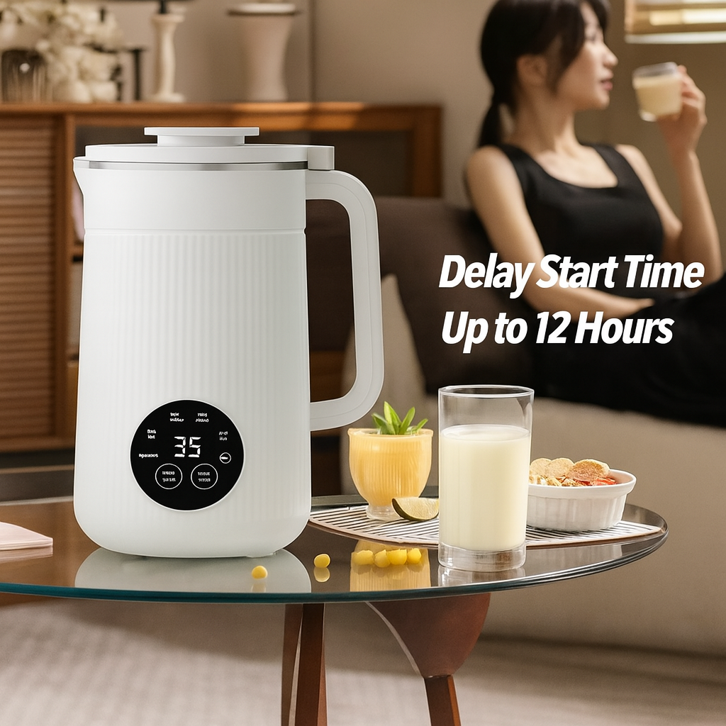 HealthyPour™ Nut Milk Maker Machine, 8in1 Soy Milk Maker for Homemade Milkshake/Almond/Oat/Rice, 10 Blades Automatic Electric Blender Machine With Delay Start/Boil Water/Self Clean, Easy to Use